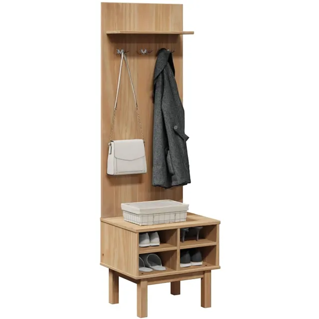 vidaXL Gangkast OTTA 50x40x160 cm massief grenenhout Bruin