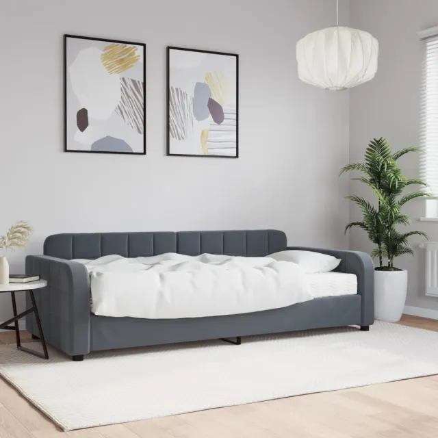vidaXL Slaapbank met matras 90x190 cm fluweel donkergrijs