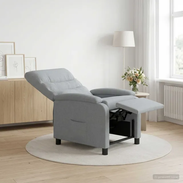 vidaXL Relaxfauteuil Lichtgrijs Stof