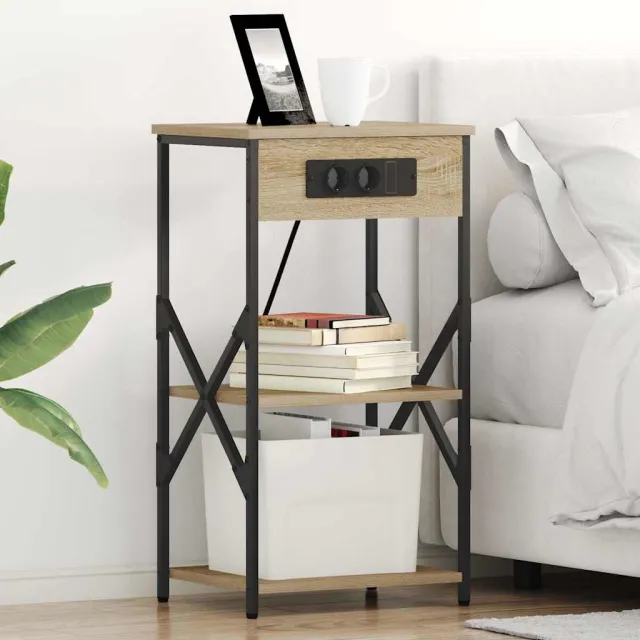 vidaXL Nachtkastje met plank Sonoma Eiken 41 x 31 x 76 cm Bewerkt hout
