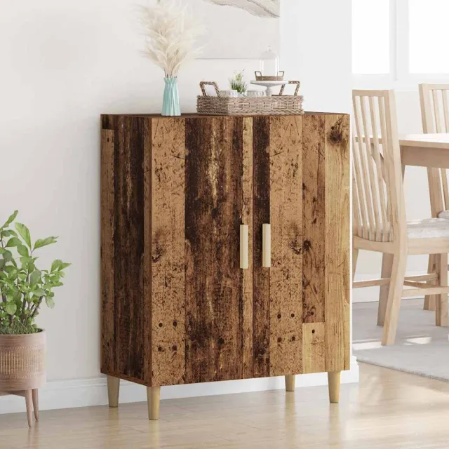 vidaXL Dressoir Oud hout 69,5 x 34 x 90 cm Bewerkt hout bruin