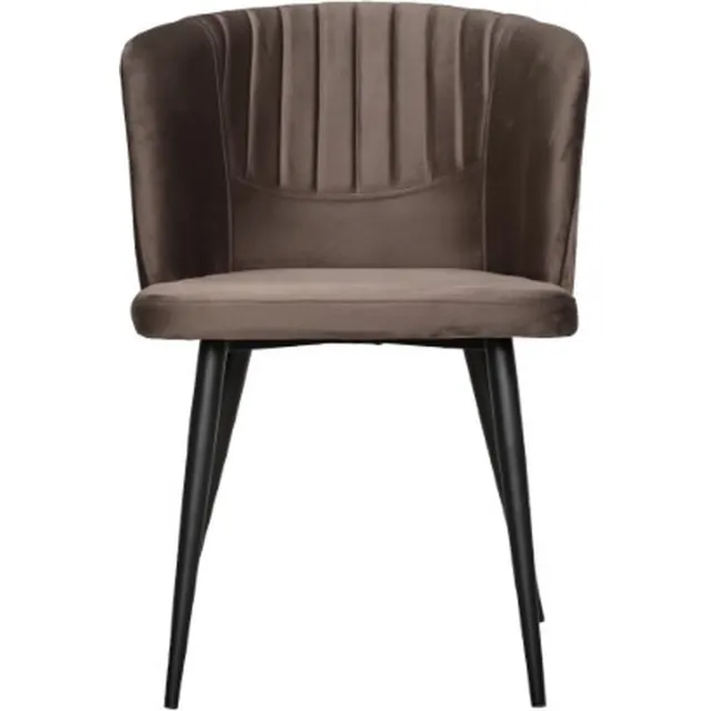 Soof&Tess - Siena Eetkamerstoel - Bruin - Fluweel - Velvet - Industrieel - Met armleuning - Easy Clean Stoffen - Hoge Kwaliteit