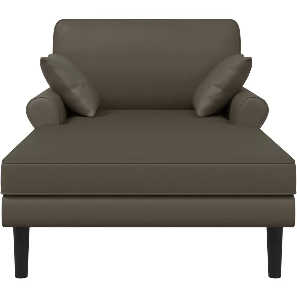 vidaXL Chaise longue Grijs Kunstleer, foto 3