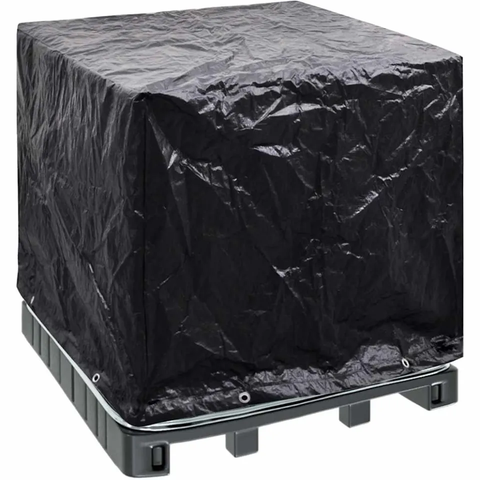 vidaXL IBC-hoes met 8 oogjes 116x100x120 cm zwart, foto 2