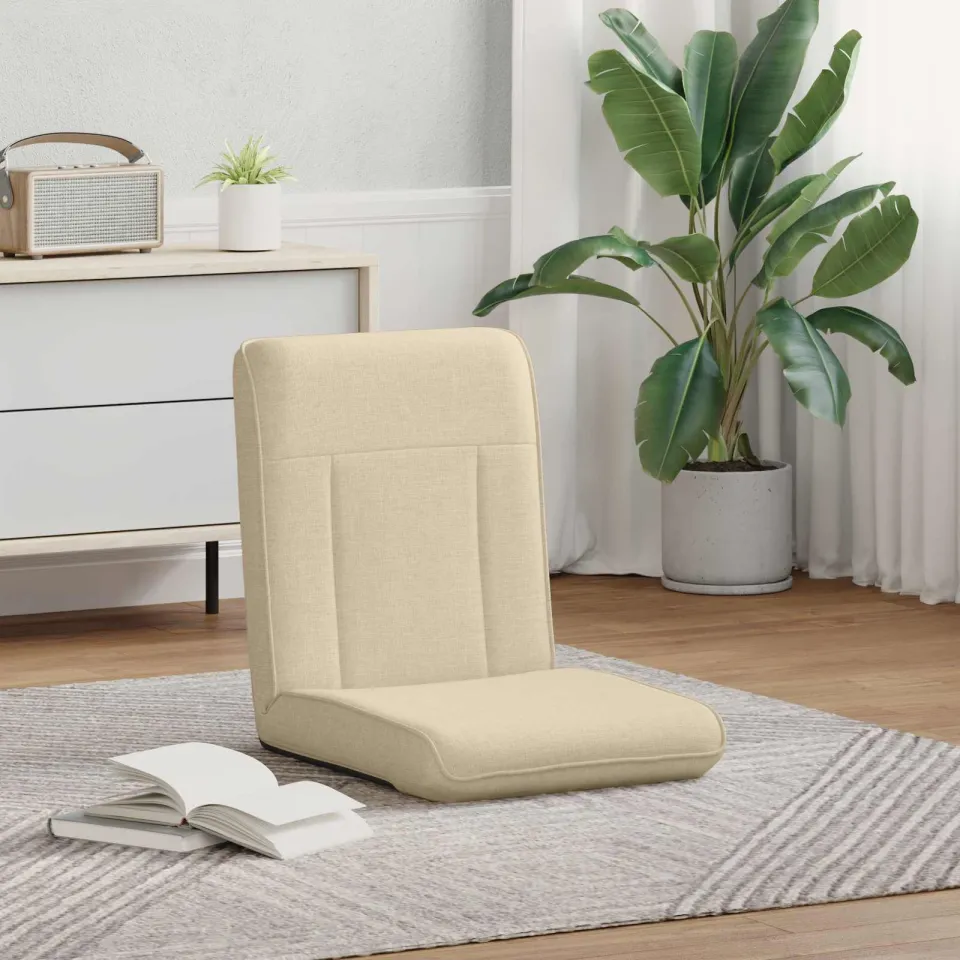 vidaXL Verstelbare vlo stoelen Crèmekleurig Stof, foto 3
