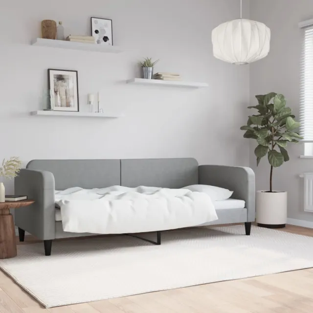 vidaXL Slaapbank 80x200 cm stof lichtgrijs grijs