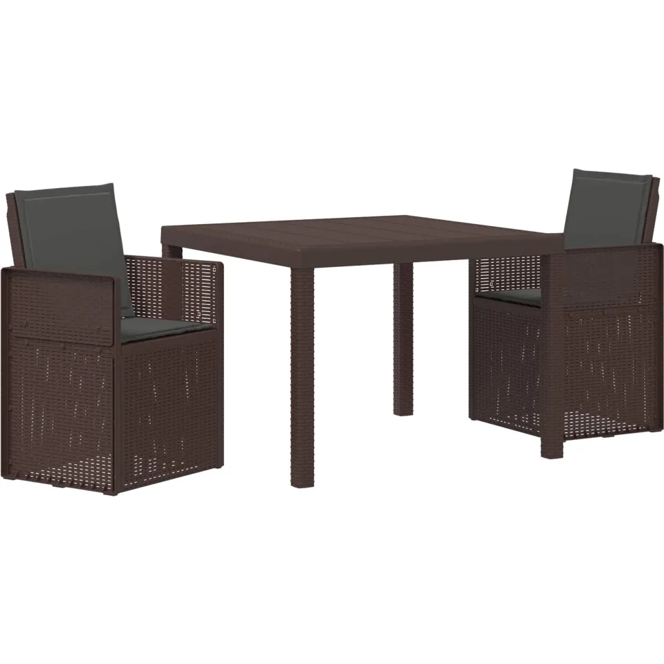 vidaXL Tuin eettafelset 3 st Bruin en antracietkleurig PP, foto 3