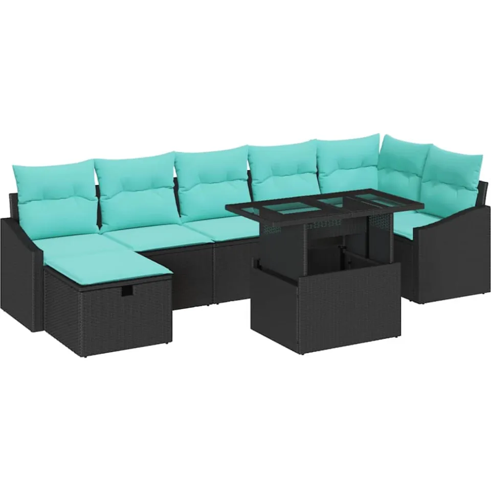 vidaXL Tuin Sofa Set 8 st poly rattan Bruin