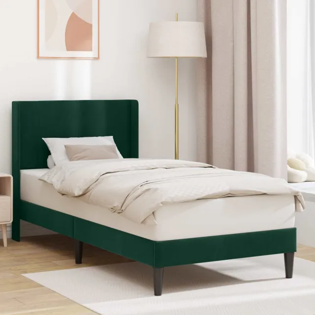 vidaXL Bedframe Donkergroen 90 x 190 cm Fluweel