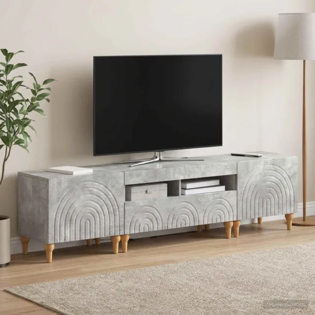 vidaXL 3-delige LED TV-kast Betongrijs Bewerkt hout grijs, foto 2