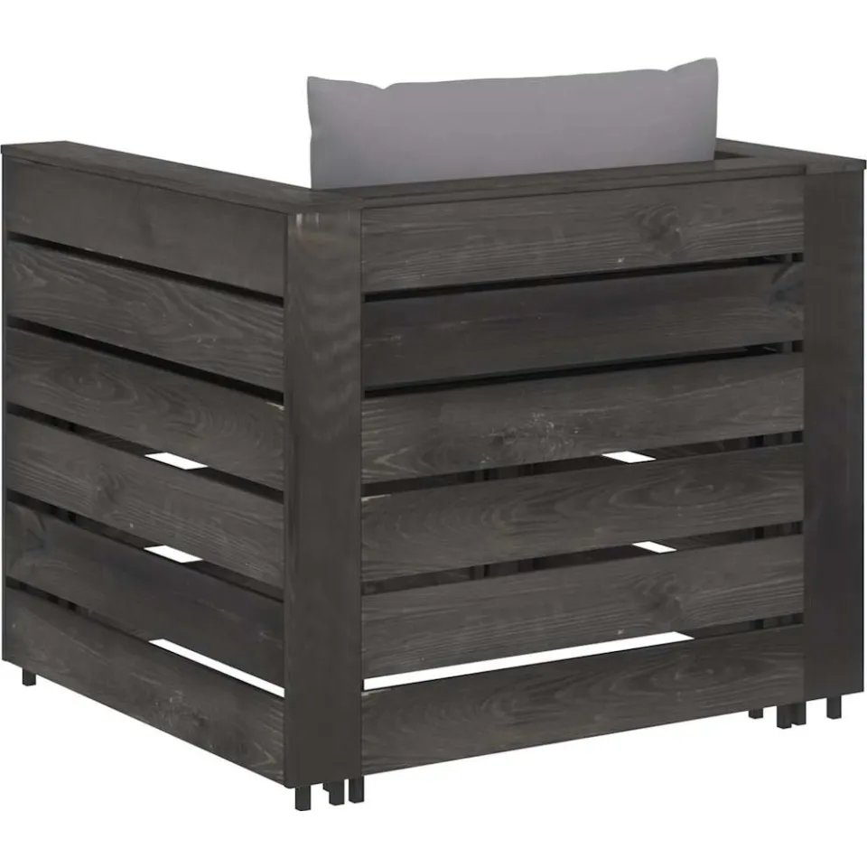 vidaXL 2-delige Loungeset met kussens grijs geïmpregneerd hout, foto 4