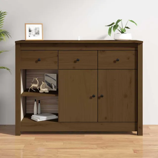 vidaXL Dressoir 100x35x74 cm massief grenenhout honingbruin bruin, foto 2