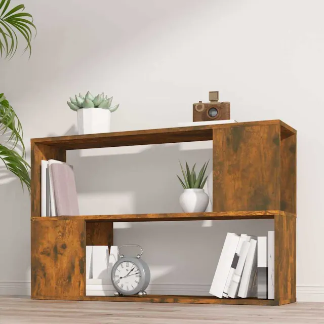 vidaXL Boekenkast 100x24x63 cm bewerkt hout gerookt eikenkleurig, foto 2