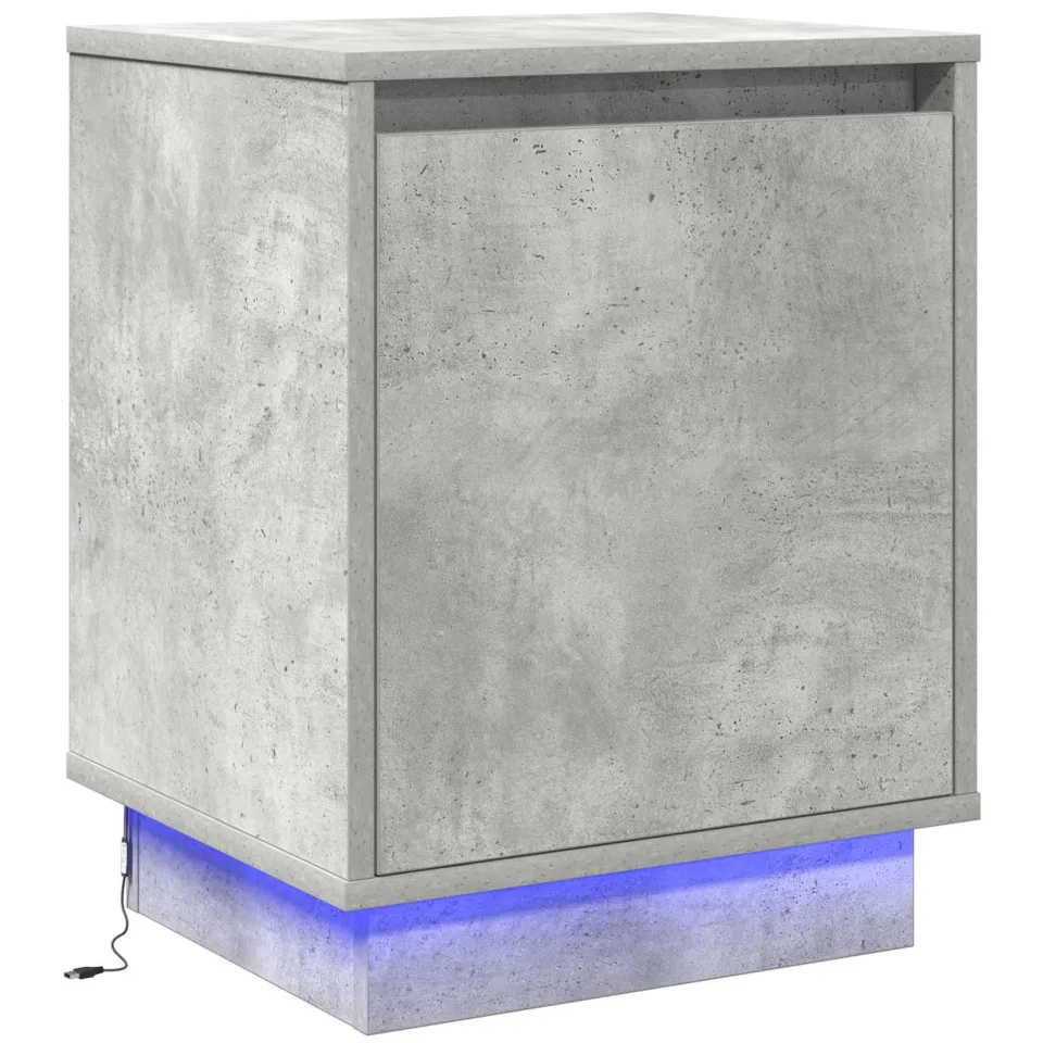 vidaXL Nachtkastje Beton Grijs 39 x 34,5 x 50 cm Bewerkt hout, foto 3