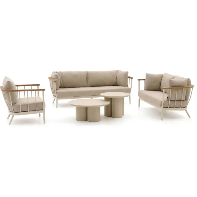 Apple Bee Condor/Tonga stoel-bank loungeset 5-delig 6-zits Grijs