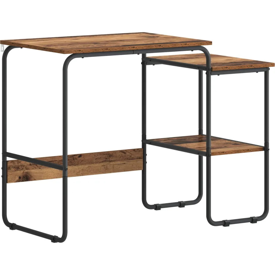 vidaXL Bureau met opbergruimte Oud hout 100 x 50 x 75 cm bruin, foto 3
