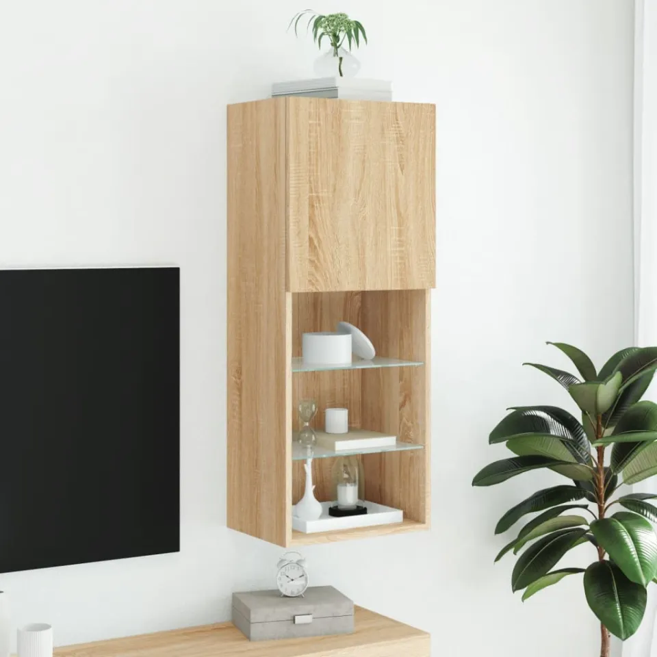vidaXL Tv-meubel met LED-verlichting 40,5x30x102 cm sonoma eikenkleur, foto 4