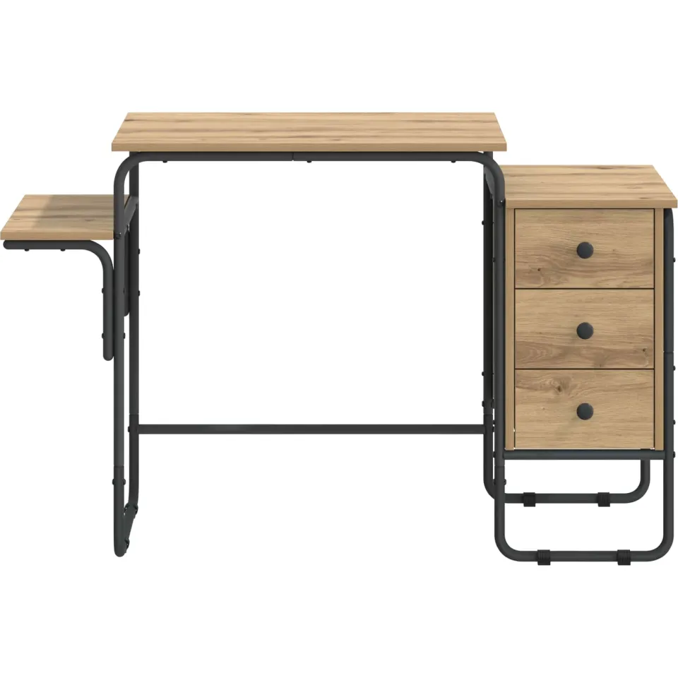 vidaXL Bureau met opbergruimte Artisanaal eiken 120 x 50 x 75 cm, foto 4