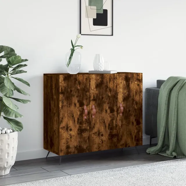 vidaXL Dressoir 90x34x80 cm bewerkt hout gerookt eikenkleurig, foto 2