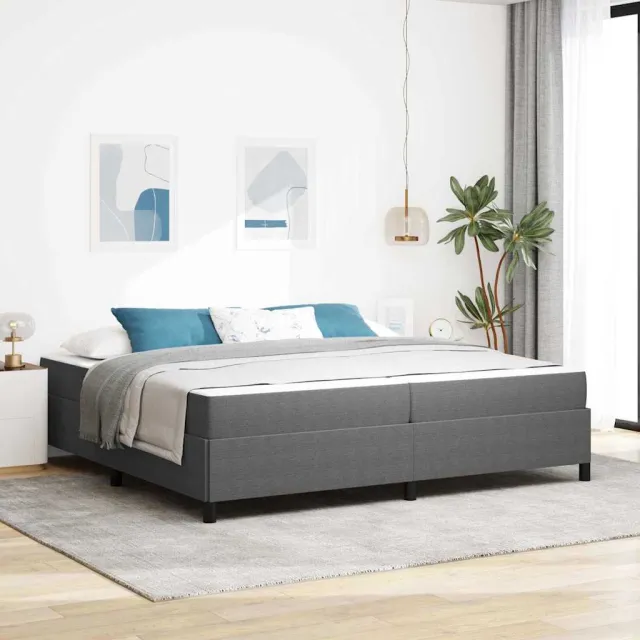 vidaXL Bedframe met matras Lichtgrijs 200 x 200 cm Stof