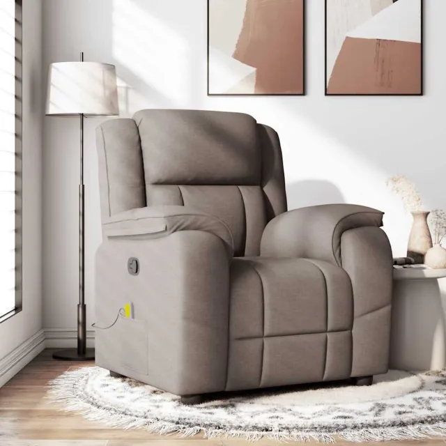 vidaXL Massagestoel - verstelbaar - stof - taupe