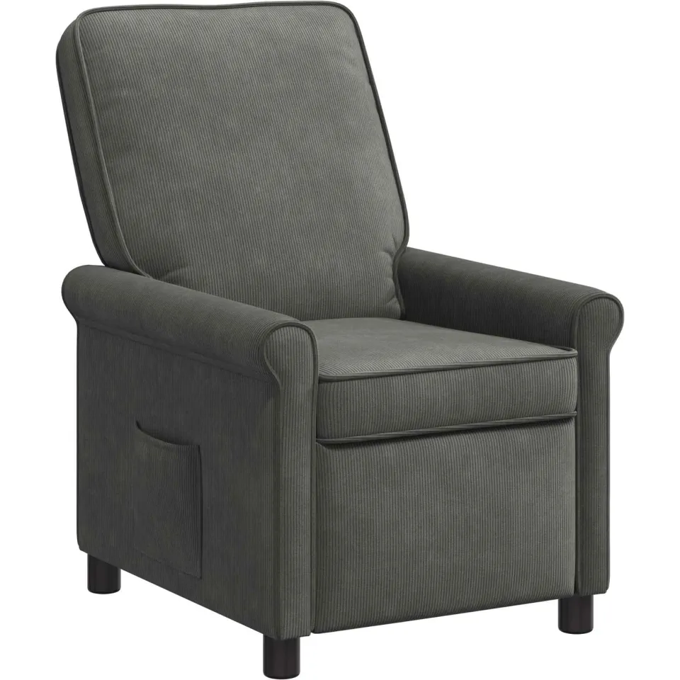 vidaXL Ligstoel Donkergrijs 69 x 95 x 101 cm Stof