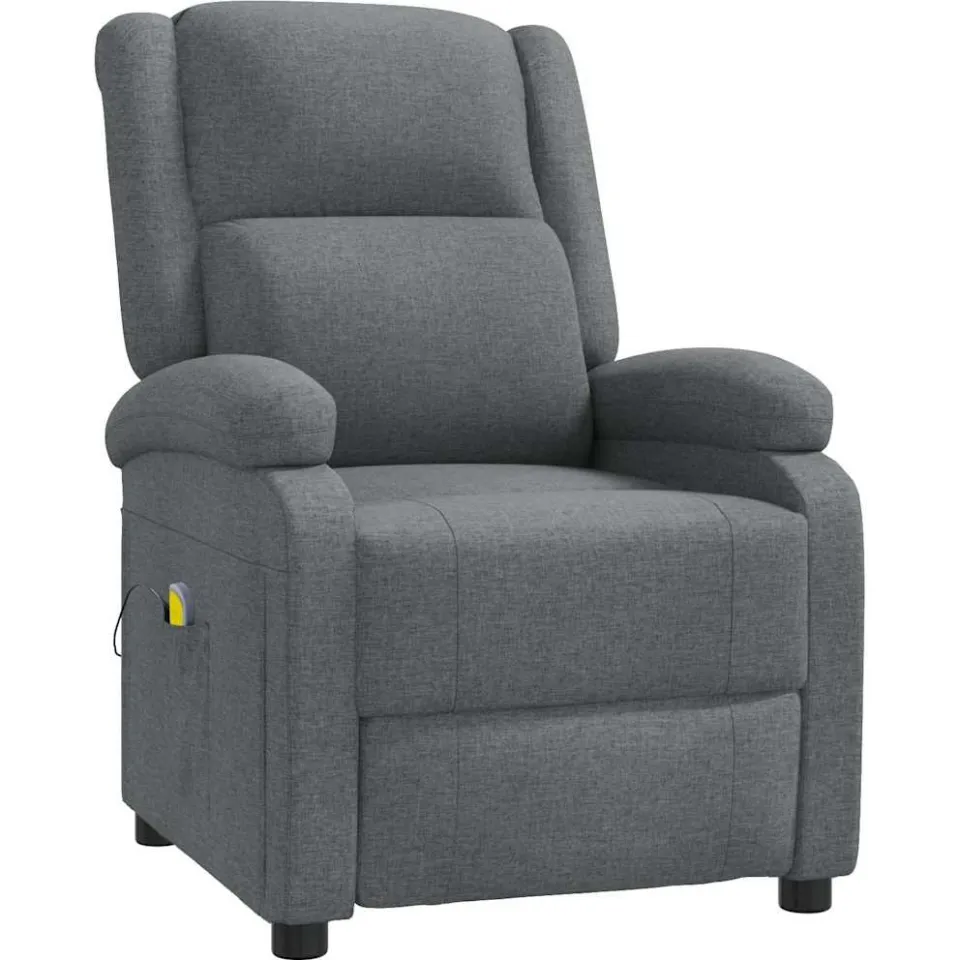 vidaXL Massagestoel stof donkergrijs grijs, foto 3