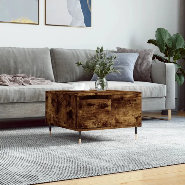 vidaXL Salontafel 55x55x36,5 cm bewerkt hout gerookt eikenkleurig, foto 2
