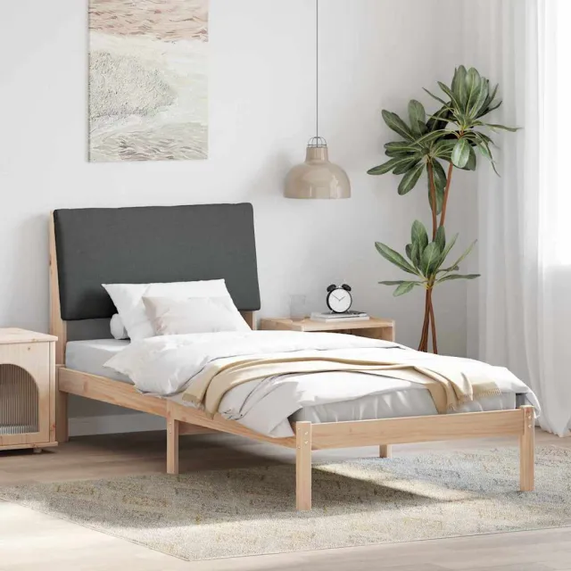 vidaXL Bedframe Bruin en donkergrijs 100 x 200 cm Massief grenenhout