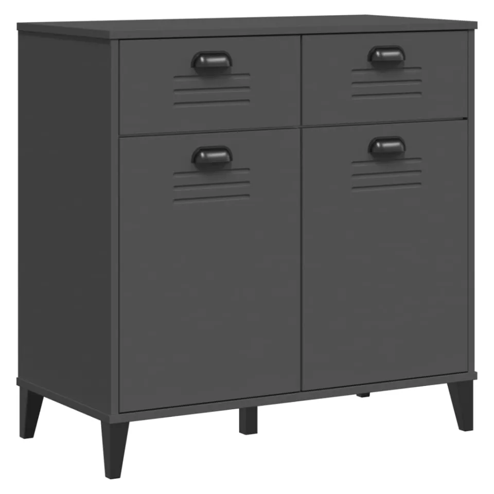 vidaXL Dressoir VIKEN 80x40x80 cm bewerkt hout antracietgrijs