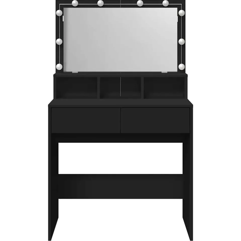 vidaXL Kaptafel met LED 80x41x134,5 cm zwart, foto 4