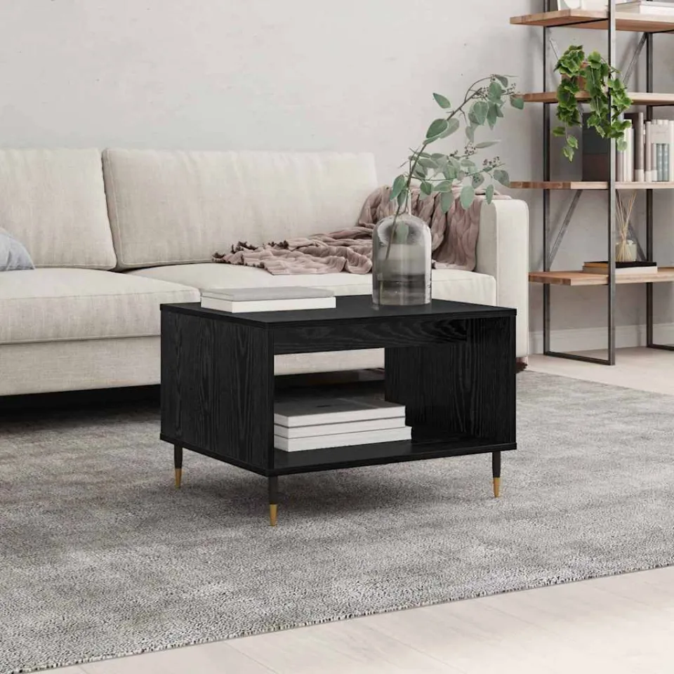 vidaXL Salontafel Zwart eiken 60 x 50 x 40 cm Bewerkt hout, foto 3