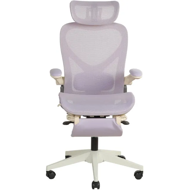 Welltin Opvouwbare bureaustoel - Gamingstoel - Met lendensteun - Computerstoel - Ergonomische Bureaustoel - Zitkussen van gaas - Met rugleuning - Met 3D-hoofdsteun - Opklapbare armleuningen - Ontspanningsstoel - Paars