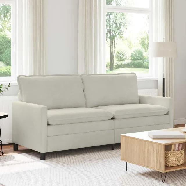 vidaXL Bank Crèmekleurig 196 x 81 x 87,5 cm Fluweel