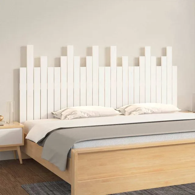vidaXL Hoofdbord wandmontage 166x3x80 cm massief grenenhout wit