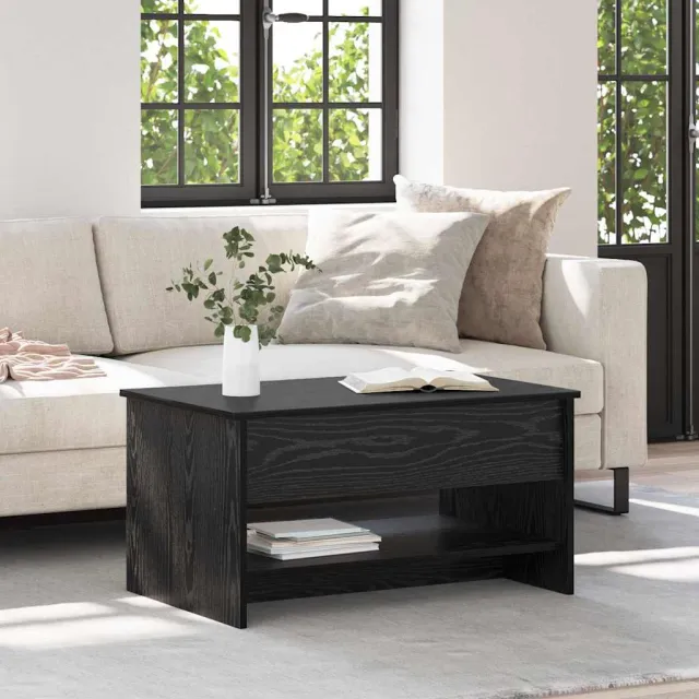 vidaXL Salontafel Zwart Eiken 80 x 50,5 x 41,5 cm Bewerkt hout