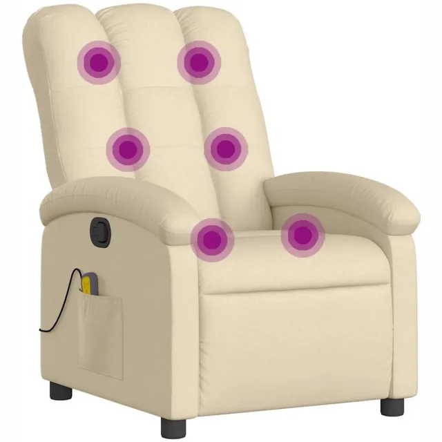 vidaXL Massagestoel - verstelbaar - stof - crèmekleurig