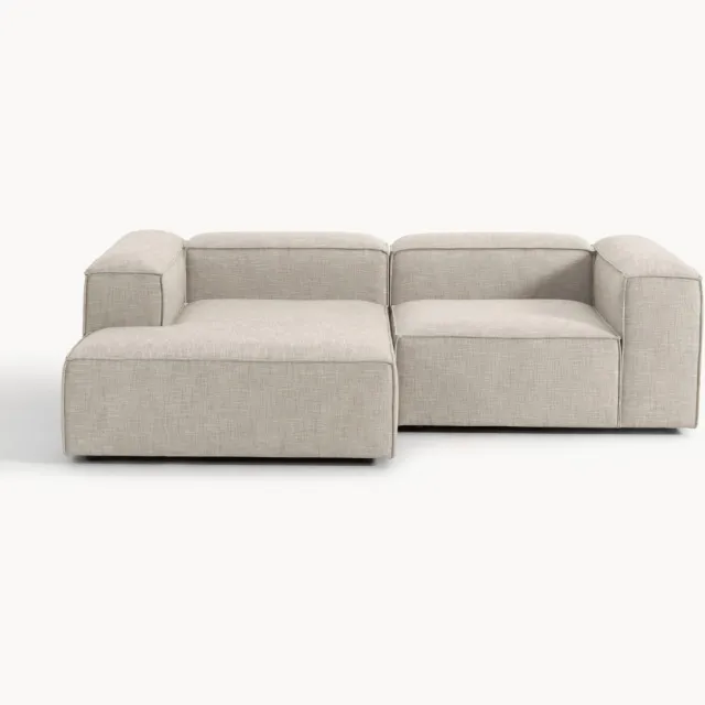 Westwing Collection Modulaire hoekbank Lennon (3-zits) van linnenmix Grijs