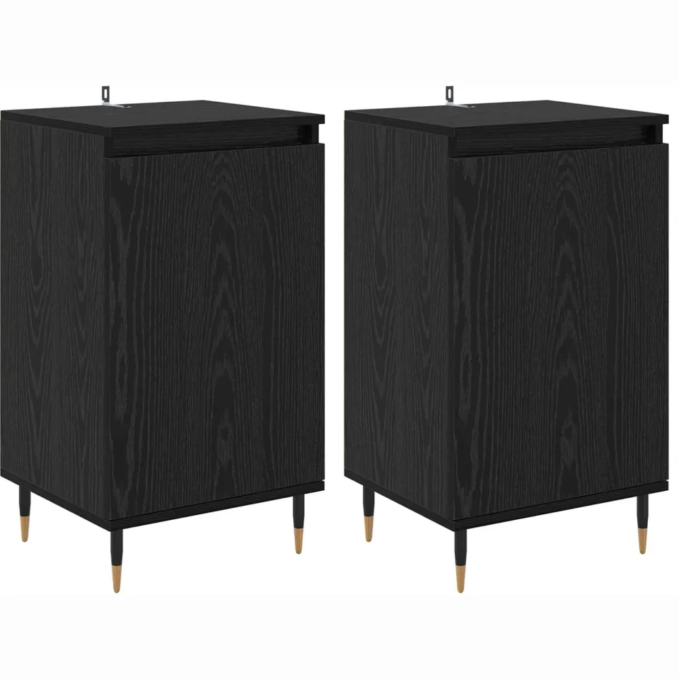 vidaXL Dressoir 2 st Zwart Eiken 40 x 35 x 70 cm, foto 3