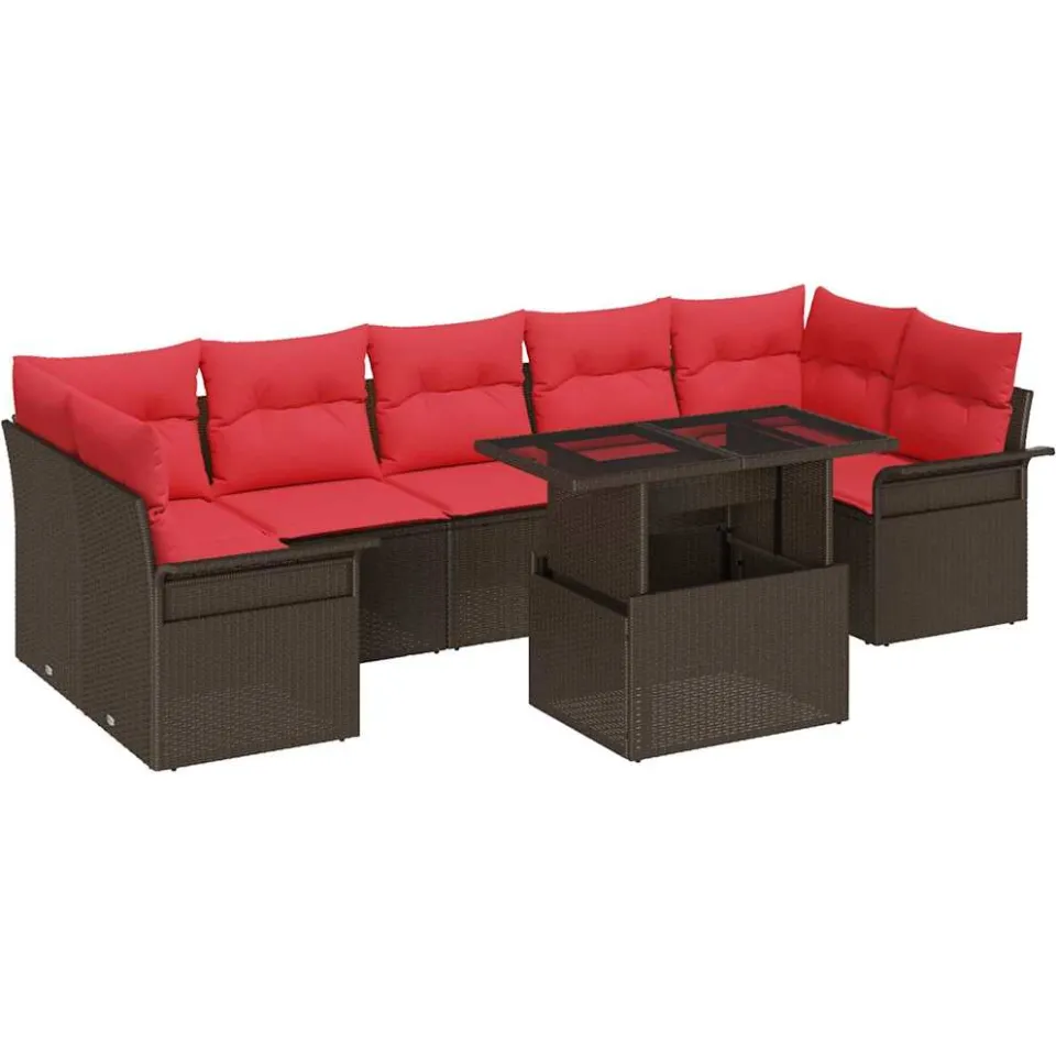 vidaXL Tuin Sofa Set 8 st Bruin poly rattan