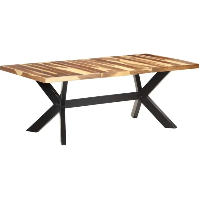 vidaXL Eettafel 200x100x75 cm hout met honingkleurige afwerking Bruin