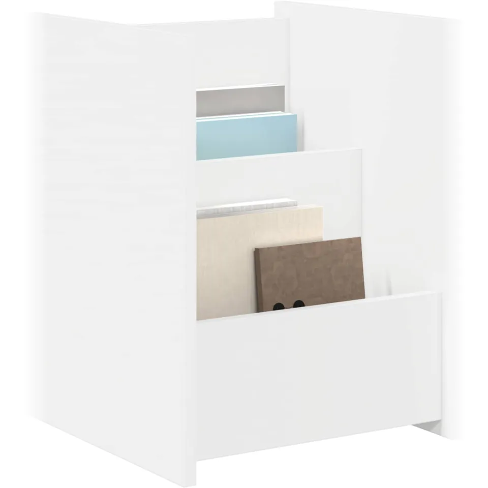 vidaXL Tijdschrift Rek met plank Wit 35 x 35 x 45 cm Bewerkt hout