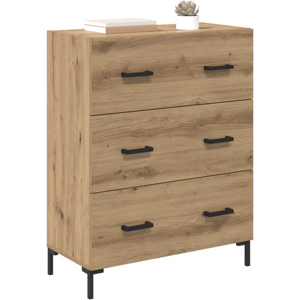 vidaXL Dressoir Artisan Eiken 69,5 x 34 x 90 cm Bruin
