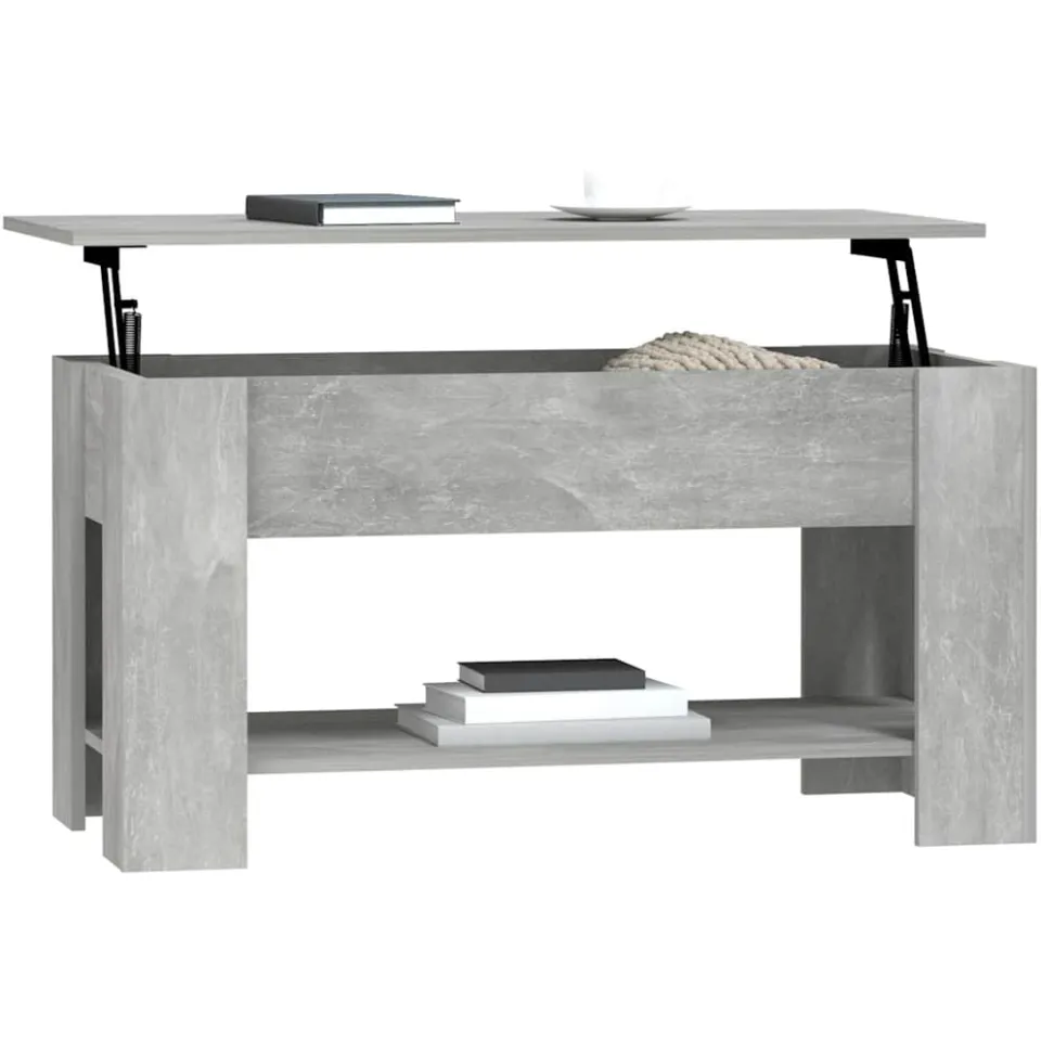 vidaXL Salontafel 101x49x52 cm bewerkt hout betongrijs grijs