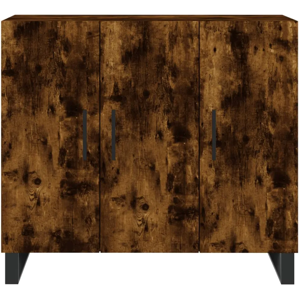 vidaXL Dressoir 90x34x80 cm bewerkt hout gerookt eikenkleurig, foto 4