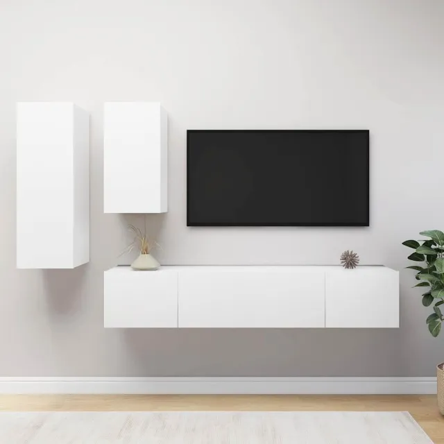 vidaXL 4-delige Tv-meubelset bewerkt hout wit, foto 2