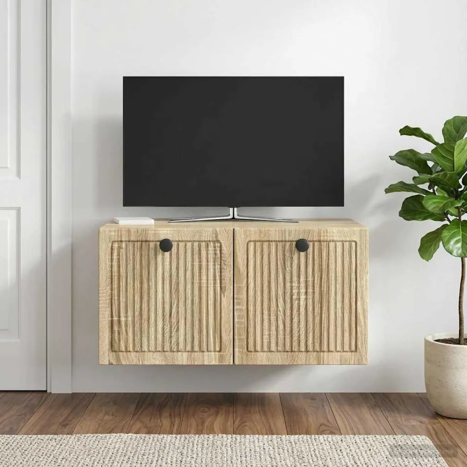 vidaXL Wandbeugel TV-kast Sonoma Eiken 59,5 x 41 x 30 cm Bewerkt hout, foto 4