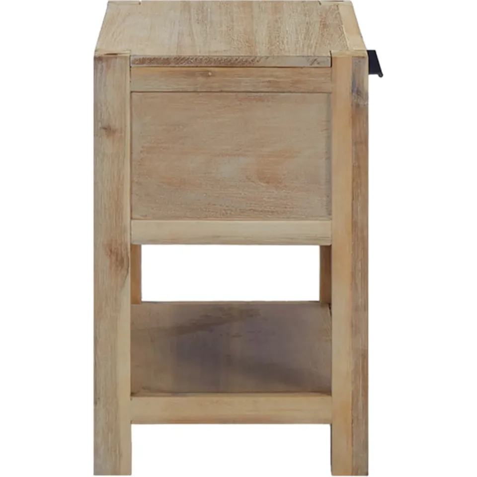 vidaXL Nachtkastje met lade 40x30x48 cm massief acaciahout bruin, foto 4