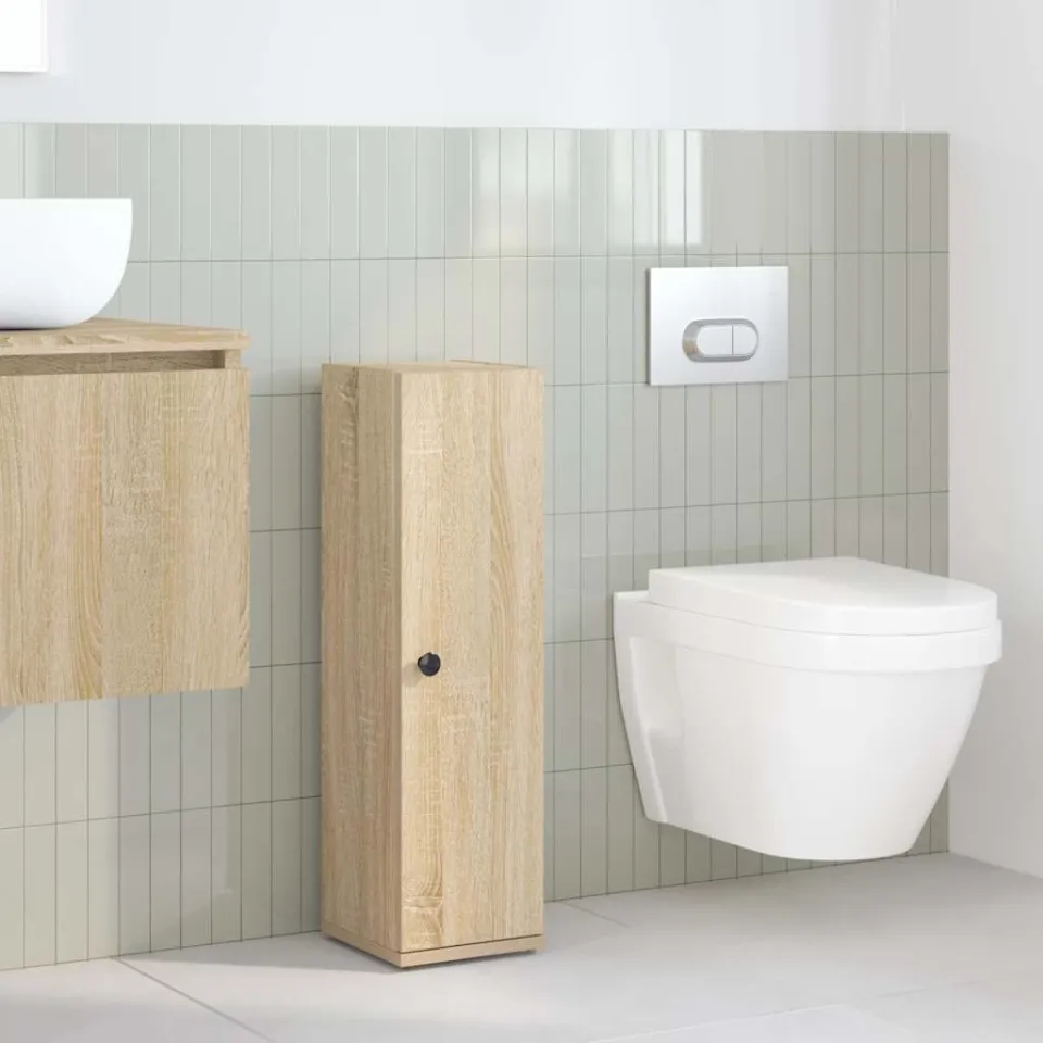 vidaXL Badkamerkast met rolhouder 20,5x22x72 cm sonoma eikenkleurig, foto 2