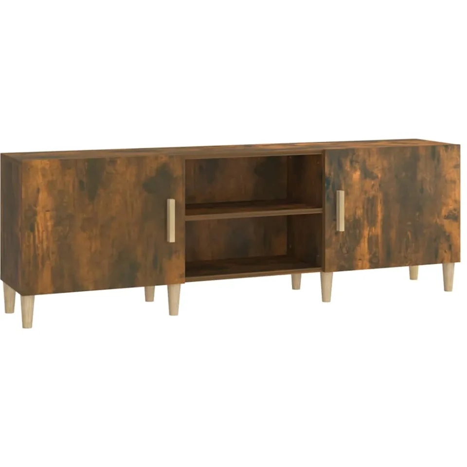 vidaXL Tv-meubel 150x30x50 cm bewerkt hout gerookt eikenkleurig Bruin